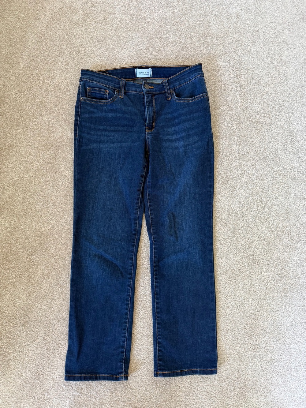 crown & ivy Dark Blue Straight Leg Jeans 8P